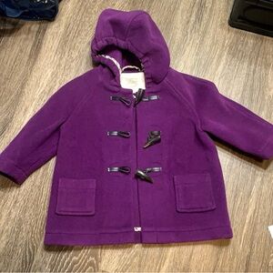 Burberry Purple Baby Hooded Toggle Coat